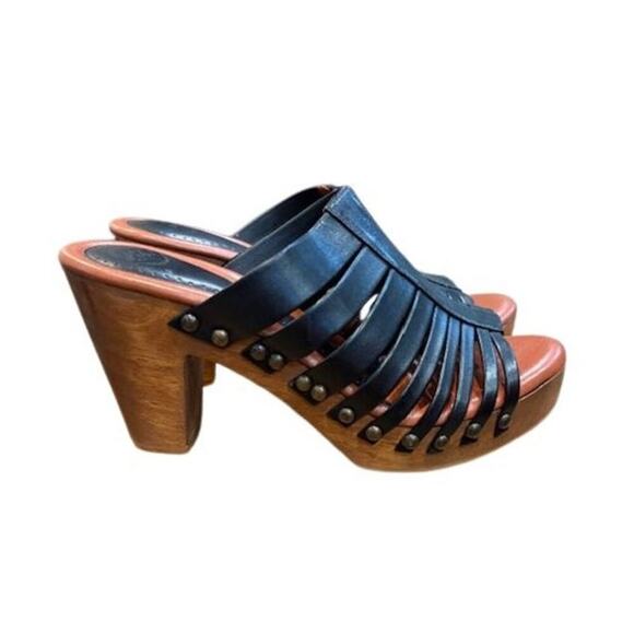 Johnston & Murphy Platform Block Heel Black Sandals – Size 9M - Picture 1 of 11